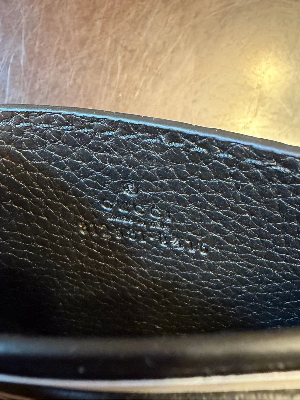 New Authentic Gucci GG Jumbo Logo Card Case Walllet Black Leather